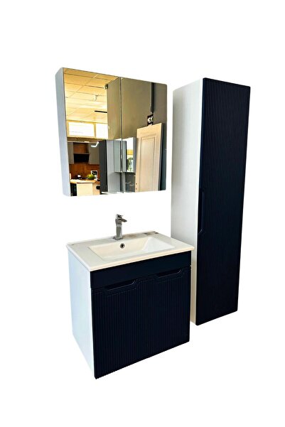 noce BANYO DOLABI AYNALI CNC İŞLEMELİ MEMBRAN KAPAKLI 65 cm