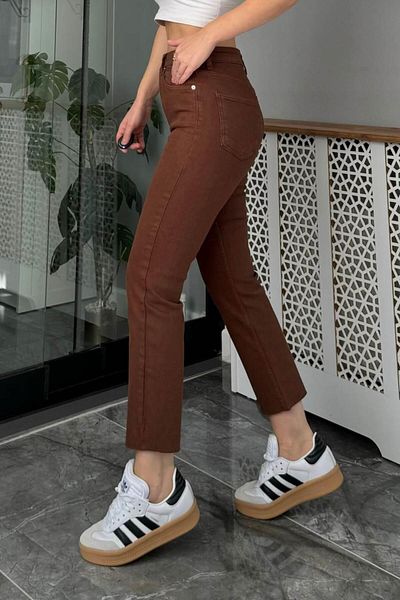 Banu Angay Zr Model Brown Boyfit Jean