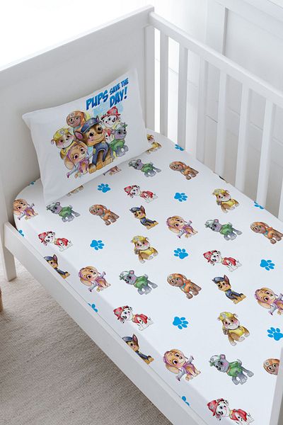 Tuğba Kuğu طقم ملاءات سرير أطفال من سلسلة الرسوم المتحركة Paw Patrol - حجم مطاطي
