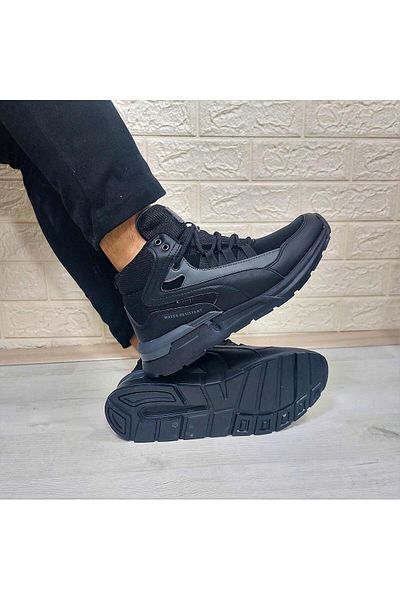 DUNLOP 2000 Black Water Resistant Winter High-top Sneakers