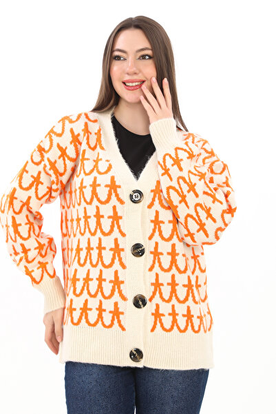 02Lady Fashion Cardigan oversize tricotat cu nasturi