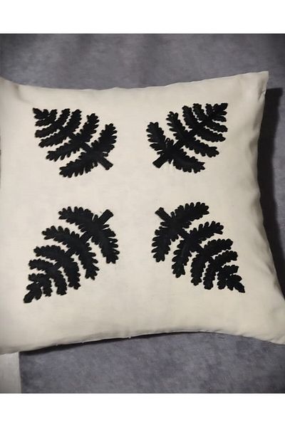 TUNCAY TEKSTİL Black Tree Pattern Linen Throw Pillow Cover 40 X 40 2 Pcs