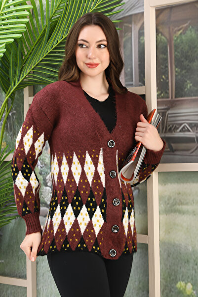 02Lady Fashion CARDIGAN OVERSIZE DIN TRICOT CU DETALII DIN TRICOT MOALE ȘI BUTOANE