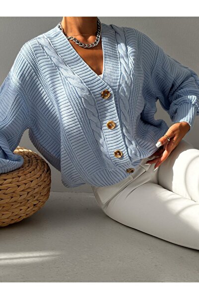 02Lady Fashion Γυναικεία πλεκτή ζακέτα με 4 κουμπιά