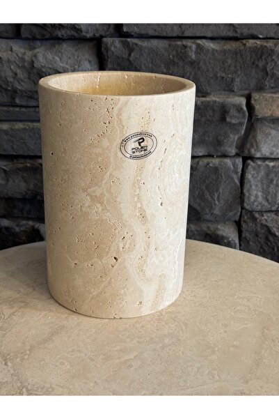 Polen Stone ’un doğal taş traverten vazosu