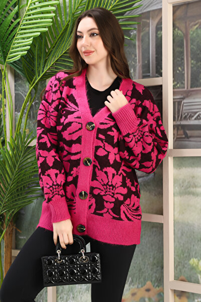 02Lady Fashion CARDIGAN OVERSIZE DIN TRICOT CU DETALII DIN TRICOT MOALE ȘI BU...