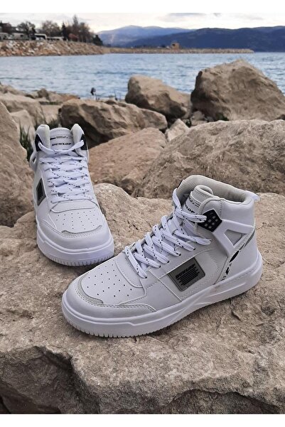 DUNLOP 2238-2243 Beyaz, Fuspetli Ortapedik Boğazlı Basket Spor Ayakkabı