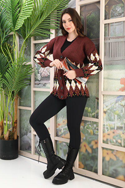 02Lady Fashion CARDIGAN OVERSIZE DIN TRICOT CU DETALII DIN TRICOT MOALE ȘI BUTOANE