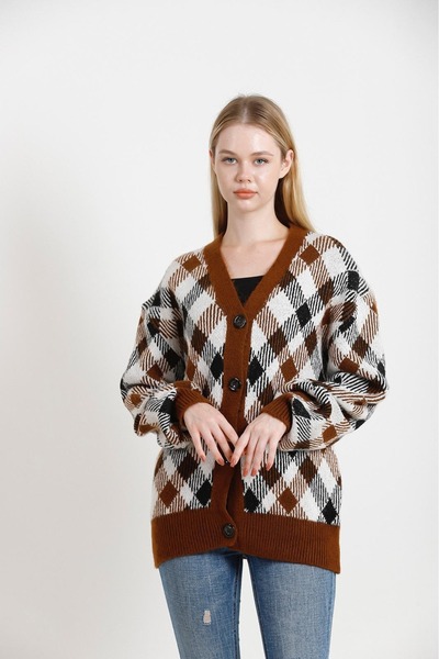 02Lady Fashion πλεκτό σακάκι πουλόβερ με λεπτομέρειες και κουμπιά