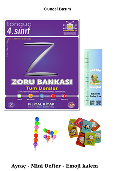 Tonguç Yayınları Tonguç 4. Sınıf Tüm Dersler Zoru Bankası (Emoji kalem+Mini defter+TIRTIL ayraç)