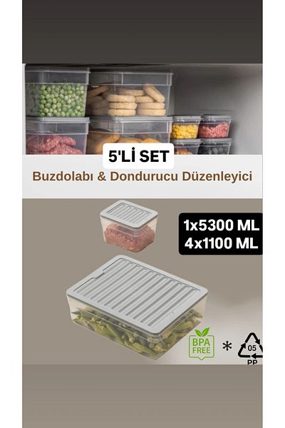 VZN Horizontal Lid Refrigerator Icebox Organizer Icebox Storage Container Breakfast