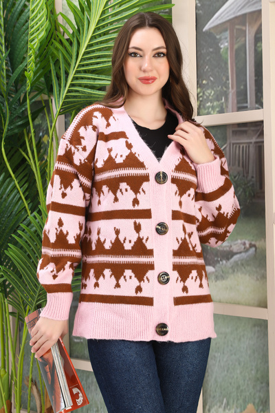 02Lady Fashion CARDIGAN OVERSIZE DIN TRICOT CU DETALII DIN TRICOT MOALE ȘI BUTOANE