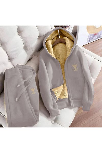 Classy 2-Piece Tracksuit Set - Nakiş Hooded Tracksuit Set - 3 Thread Raster Welsoft Sleeves Excluded