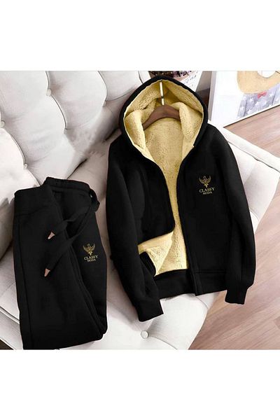 Classy 2-Piece Tracksuit Set - Nakiş Hooded Tracksuit Set - 3 Thread Raster Welsoft Sleeves Excluded
