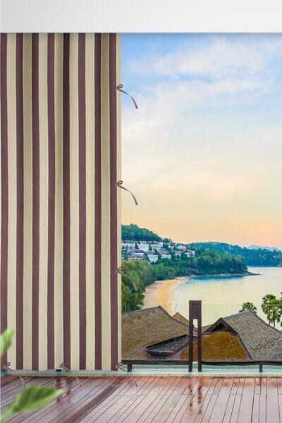 ALTINPAMUK Klasik Balkon Perdesi Enxboy Seçenekli Bağcıklı Balkon Perdesi Bal...