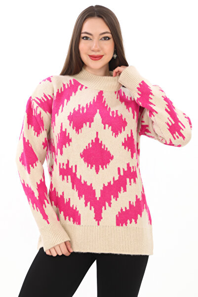 02Lady Fashion Pulover din tricot moale, tricotat supradimensionat