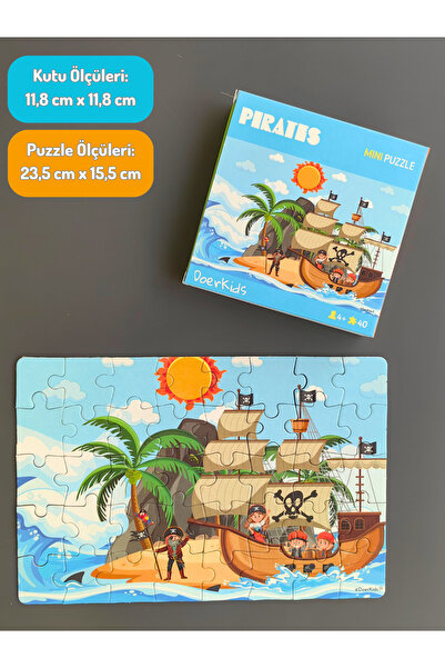 DoerKids Korsanlar Mini Puzzle | 40 Parça 3-7 Yaş