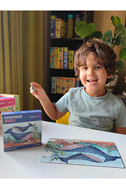 DoerKids Kambur Balinalar Mini Puzzle | 40 Parça 3-7 Yaş