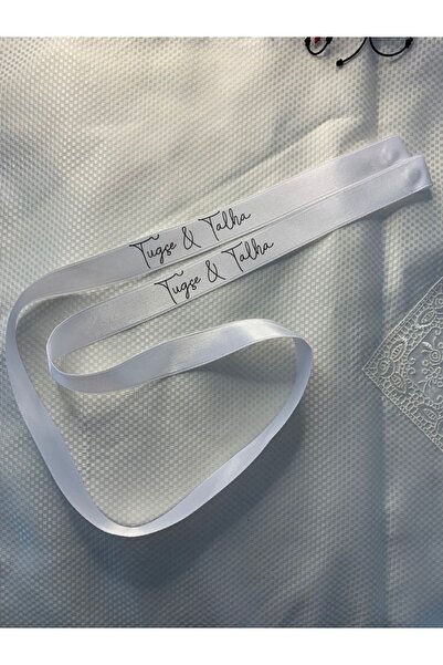 İsabella Accessories İsimli Sade ve Şık Beyaz Geniş Söz Nişan Kurdelesi 4 Far...