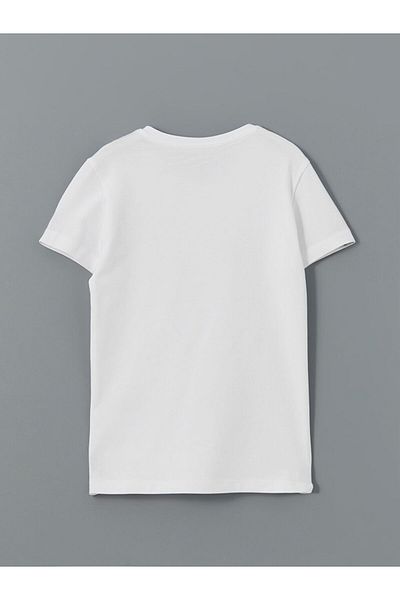 LC Waikiki Lcw Kids White Crew Neck Short Sleeve Boys Undershirt