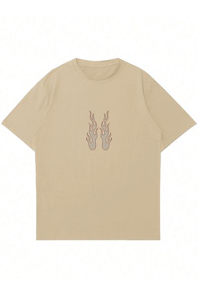 Mad&Calf Μπλουζάκι Unisex Flame Stone με στάμπα με λαιμόκοψη
