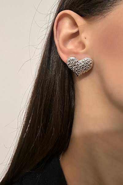 Okko Store Set of 2 Textured Heart Earrings