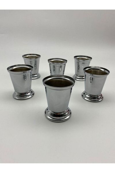dekorasyon garajı 6-Piece Silver Presentation Set - Coffee and Groom Rose Bucket (Without Flowers)