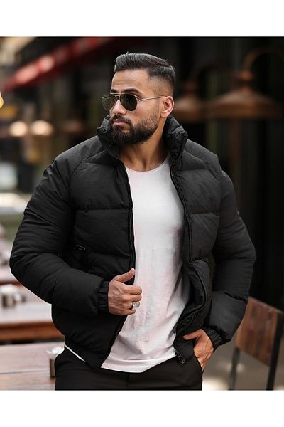 FASHION Ανδρικό Unisex Μαύρο Παλτό Αδιάβροχο & Αντιανεμικό