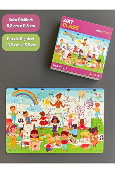 DoerKids Sanat Sınıfı Çocuk Mini Puzzle | 40 Parça 4 Yaş