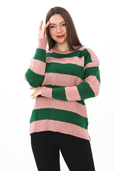 02Lady Fashion Πλεκτό πουλόβερ με μαλακή υφή με πλεκτή λεπτομέρεια