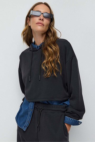 No Matter What Soft-Touch Hooded Crop Sweatshirt