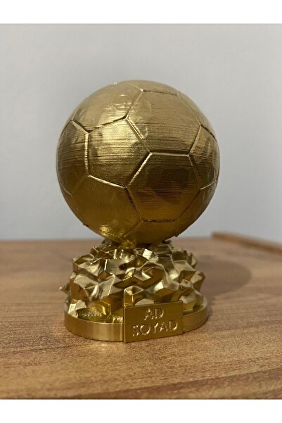 poyraz3design İsme Özel Hediyelik Ballon d'Or  - 15 Cm Altın Renk Kaplamalı