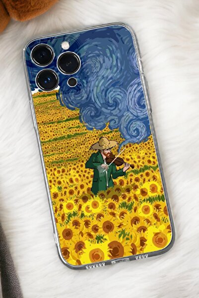 mooodcase iPhone 16 Pro Uyumlu Sarı Çiçekler Desenli Premium Silikonlu Şeffaf Telefon Kılıfı