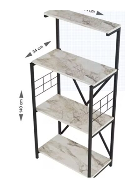 Golden Bark 4-level wood coffee corner with metal frame. Suitable for living room and bedroom.