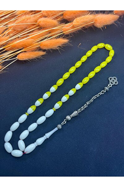 Katalin Suat Yeşilyurt Usta İşçilikli Çift Renk Uçak Camı (flexglass) Tesbih 5.5x11 mm Ölçü