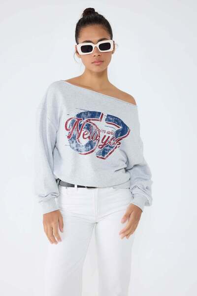 No Matter What Graues Sweatshirt mit NY-Print