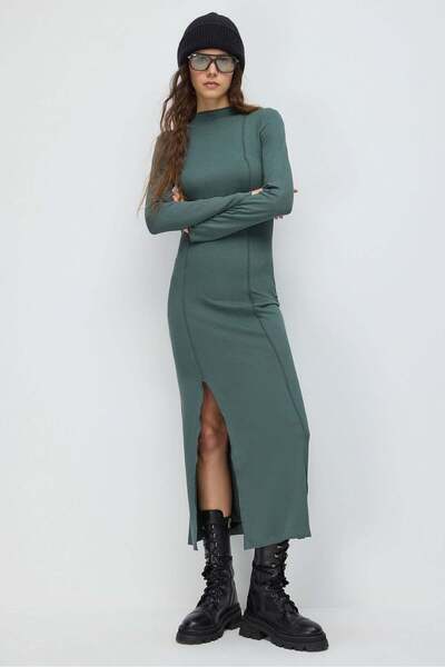 No Matter What Midikleid mit Rissen und umgekehrter Naht