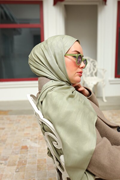 Silk Home Spoon Pattern Jacquard Deluxe Shawl - Aqua Green