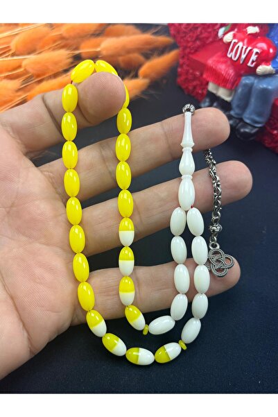 Katalin Suat Yeşilyurt Usta İşçilikli Çift Renk Uçak Camı (flexglass) Tesbih 5.5x11 mm Ölçü