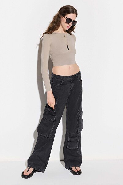 No Matter What Langärmelige Crop-Bluse