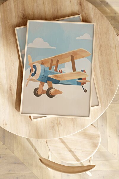 Home 3'lü Erkek Çocuk Odası Ve Bebek Odası Tablosu, Iskandinav, Bohem Oda Dekoru Çerçevesiz