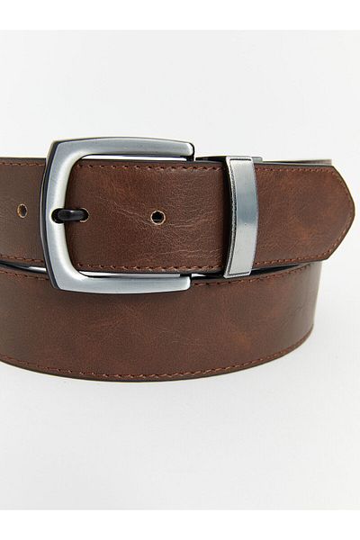 LC Waikiki Ανδρική ζώνη διπλής όψης LCWK Leather Look