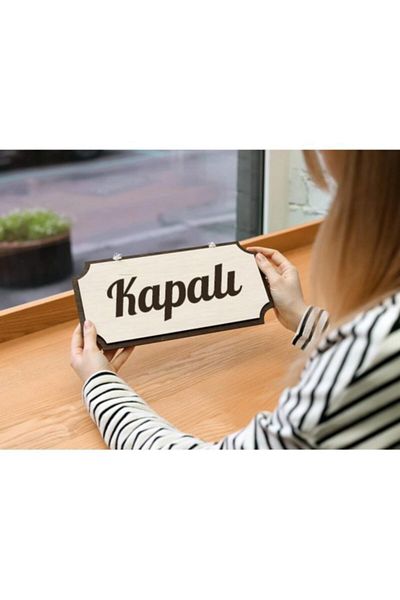 Mars Double Sided Wood Open Closed Vintage Sign for Businesses- 25X15 cm