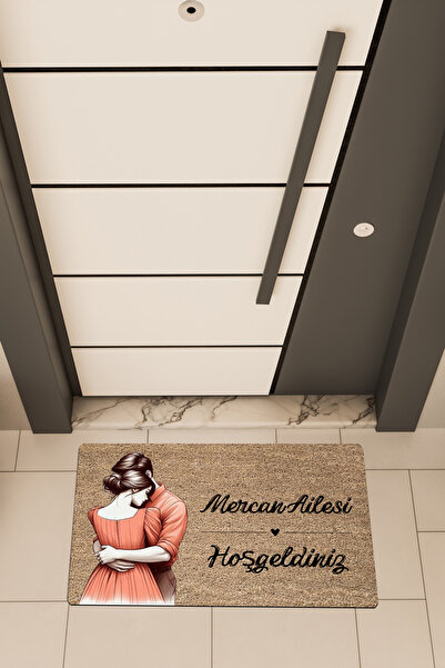 Dormot Home Yüksek Kaliteli Dijital Baskı Kahverengi, Kişiye Özel Sarılan Çif...