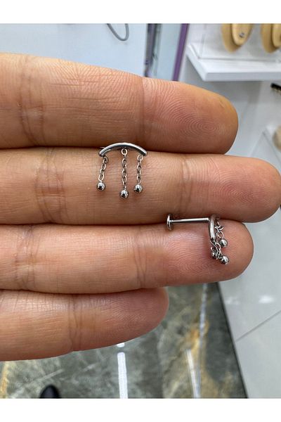 Arescollection 1 Piece Surgical Steel - Hidden Helix Conch Flat Helix Compatible Piercing