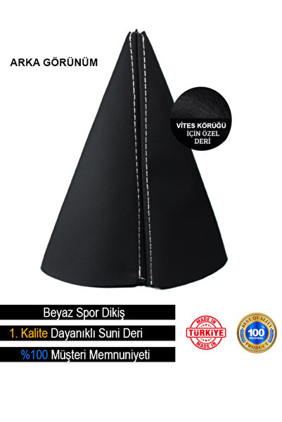 GMWAX Hyundai i30 جلد أسود مخصص تصميم جديد أبيض شريط رياضي خياطة التحول الجراب