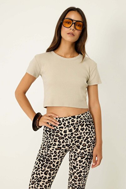 No Matter What Kurzärmeliges Crop-T-Shirt aus türkischem Stoff