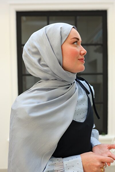 Silk Home Spoon Pattern Jacquard Deluxe Shawl - Silver