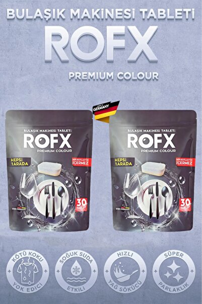 ROFX أقراص منظف لغسالة الأطباق 60 لونًا ممتازًا، 2 عبوة