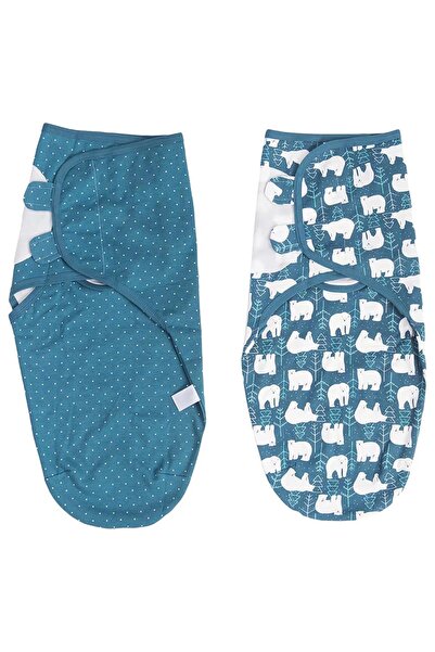 Tiny Toes Baby Boys Printed Swaddle - Pack Of 2 - Navy Blue